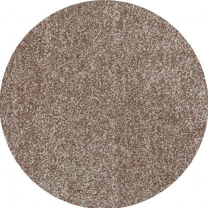 8' Beige Heather Round Indoor Shag Rug