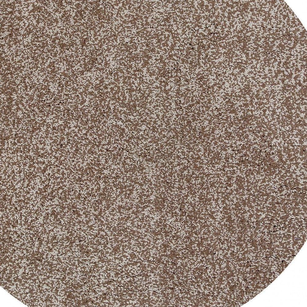 8' Beige Heather Round Indoor Shag Rug