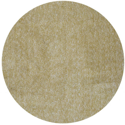 6' Yellow Hand Woven Round Rug