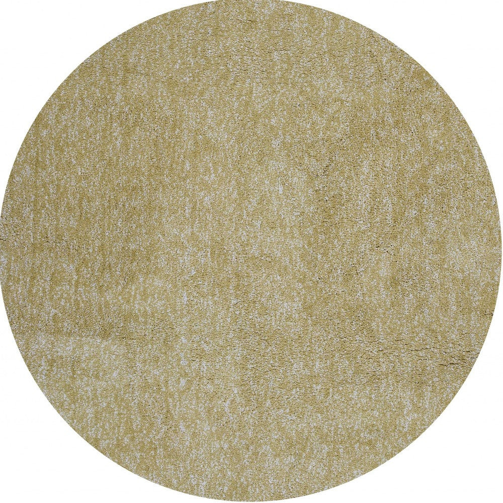 6' Yellow Hand Woven Round Rug