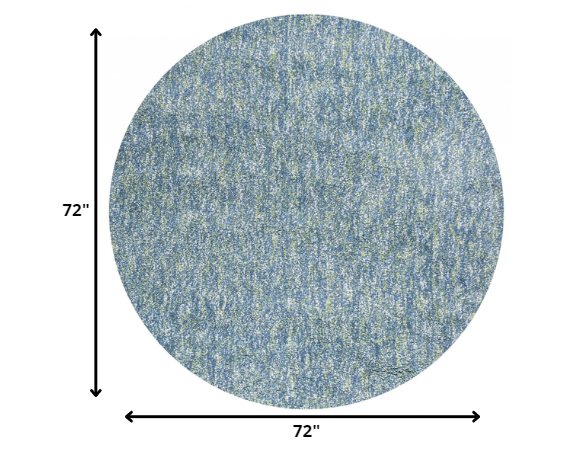 8' Blue And White Abstract Hand Woven Round Rug