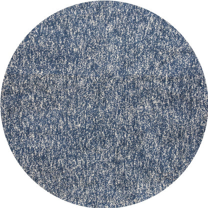 5' X 7' Indigo Ivory Heather Indoor Shag Rug