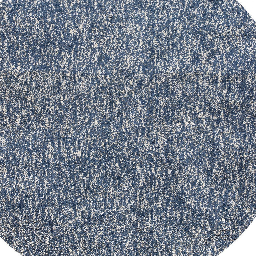 5' X 7' Indigo Ivory Heather Indoor Shag Rug