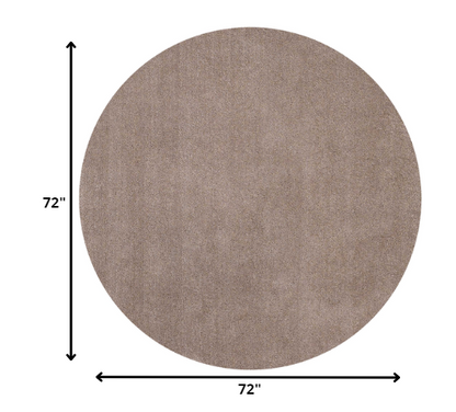 8' Beige Round Indoor Shag Rug