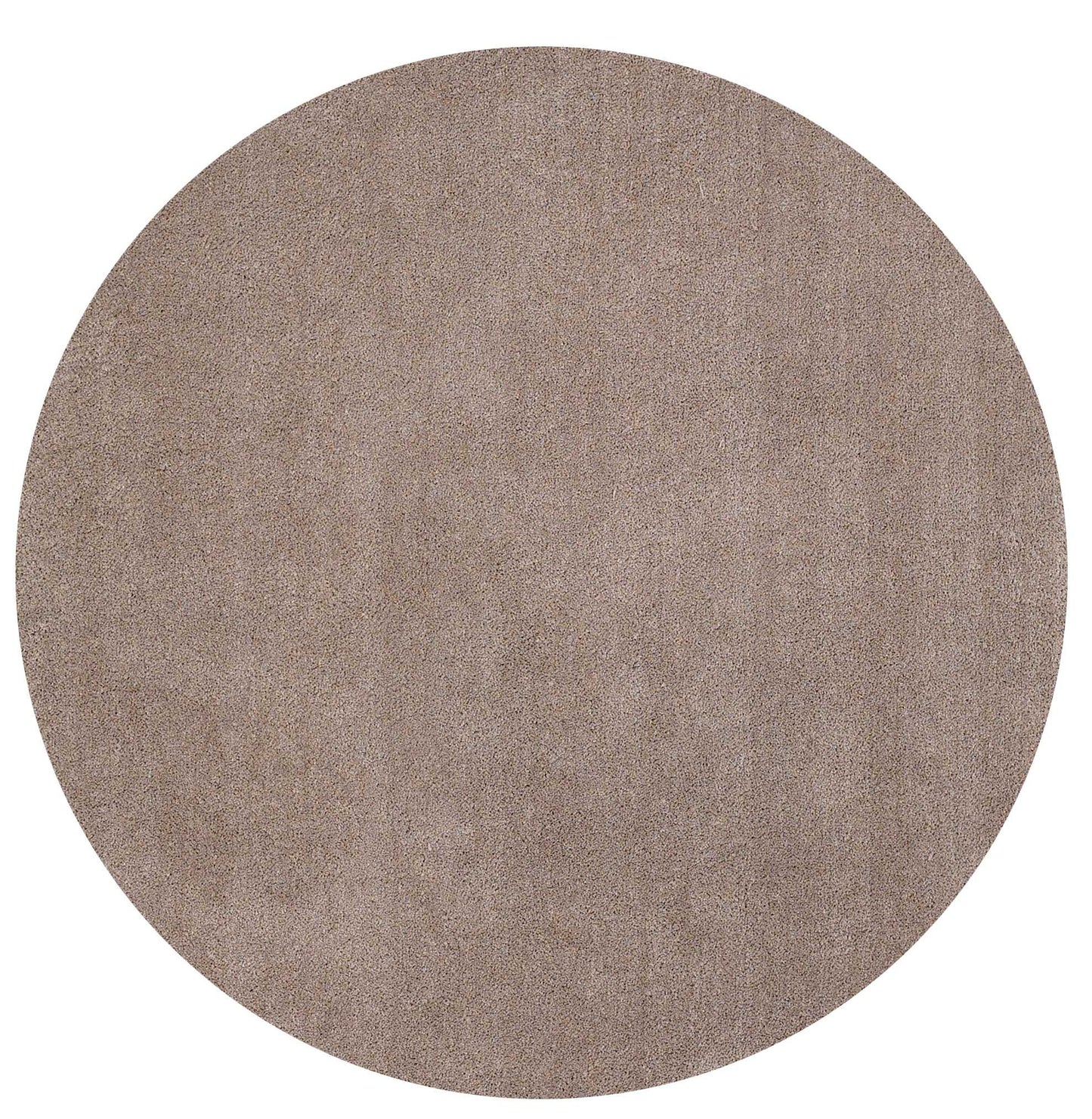 8' Beige Round Indoor Shag Rug