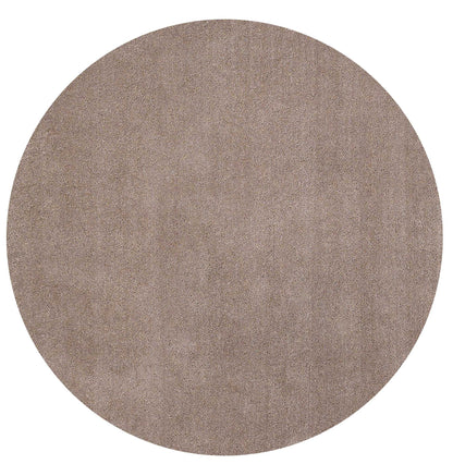 8' Beige Round Indoor Shag Rug