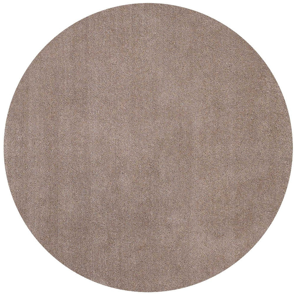 8' Beige Round Indoor Shag Rug