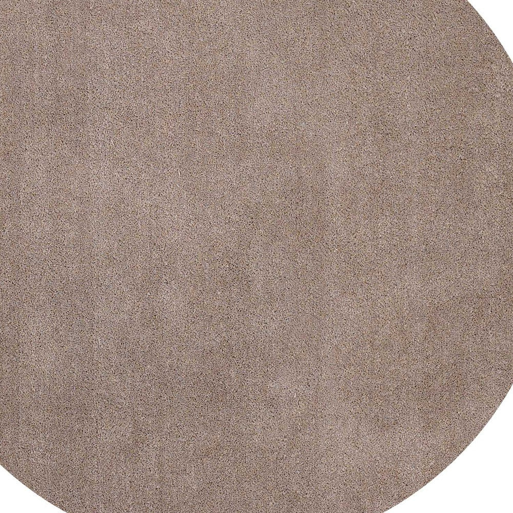 8' Beige Round Indoor Shag Rug