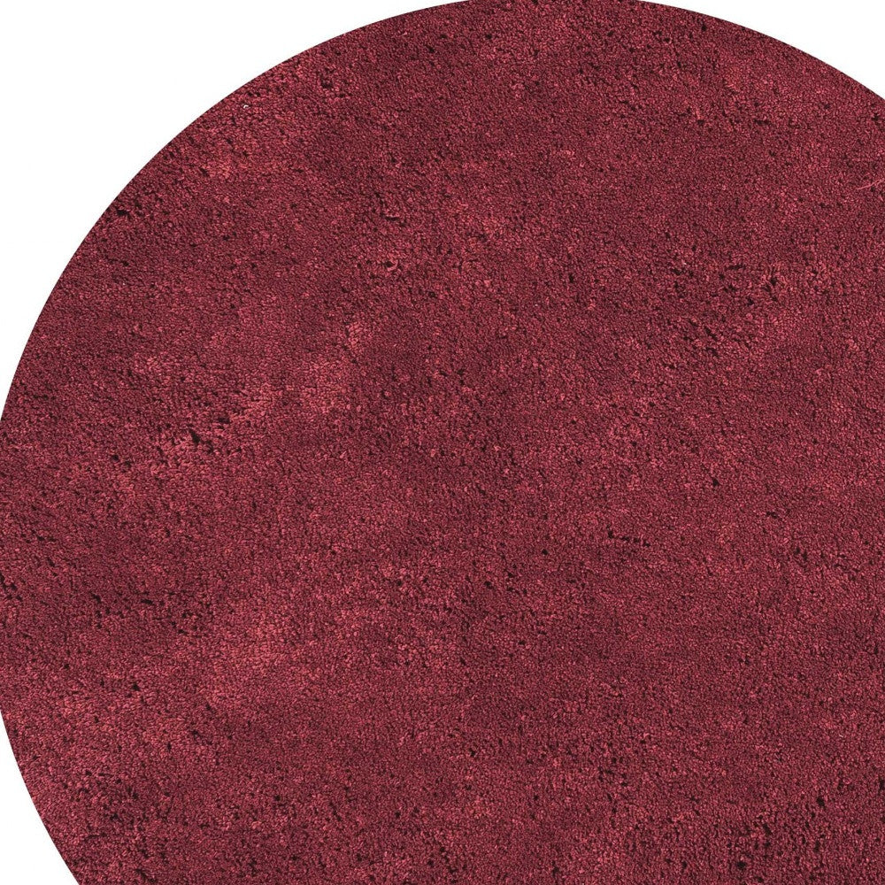 8' Red Round Indoor Shag Rug