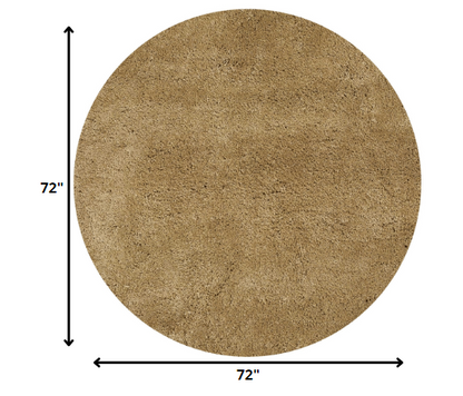 8' Round  Polyester Gold Area Rug