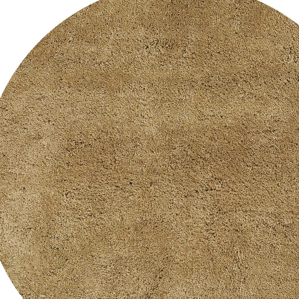 8' Round  Polyester Gold Area Rug