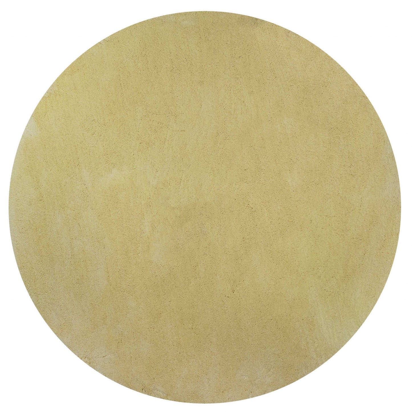 6' Canary Yellow Hand Woven Round Rug