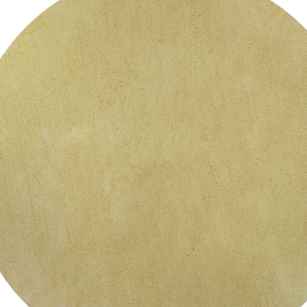 6' Canary Yellow Hand Woven Round Rug