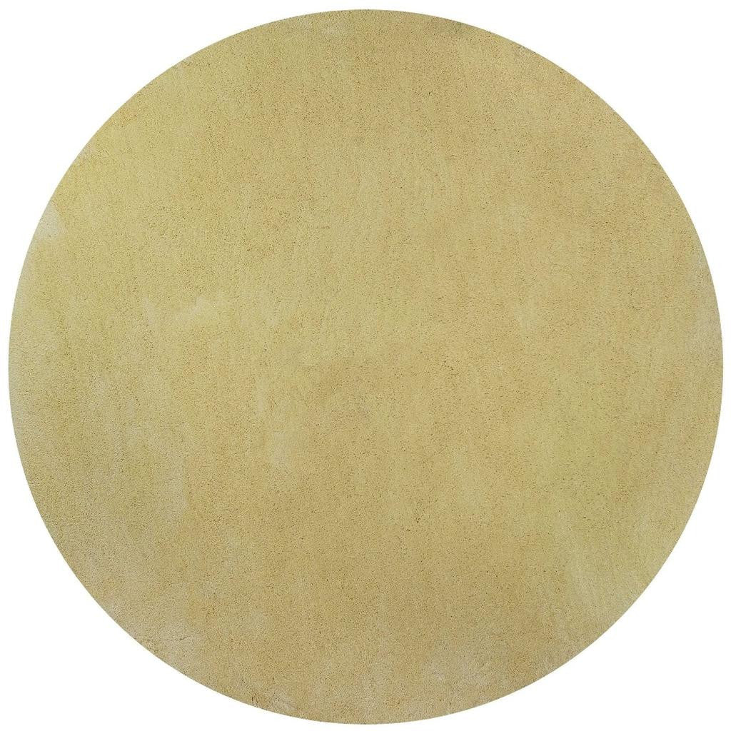 6' Canary Yellow Hand Woven Round Rug