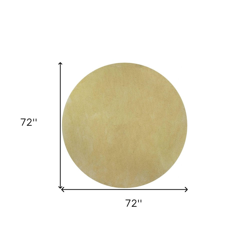 6' Canary Yellow Hand Woven Round Rug
