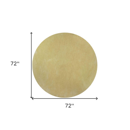 6' Canary Yellow Hand Woven Round Rug