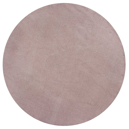 8' Round  Polyester Rose Pink Area Rug