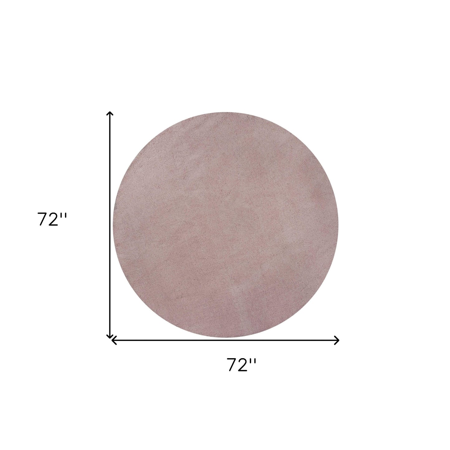 8' Round  Polyester Rose Pink Area Rug