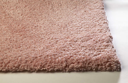 8' Round  Polyester Rose Pink Area Rug