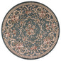 8' X 10' Slate Blue And Red Floral Medallion Area Rug