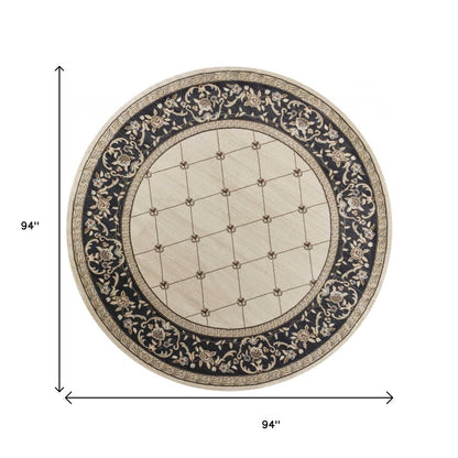 8' X 10' Ivory And Gray Floral Area Rug