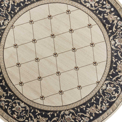 9' X 12' Ivory And Gray Floral Area Rug