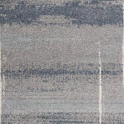 5' X 8' Blue And Gray Abstract Area Rug