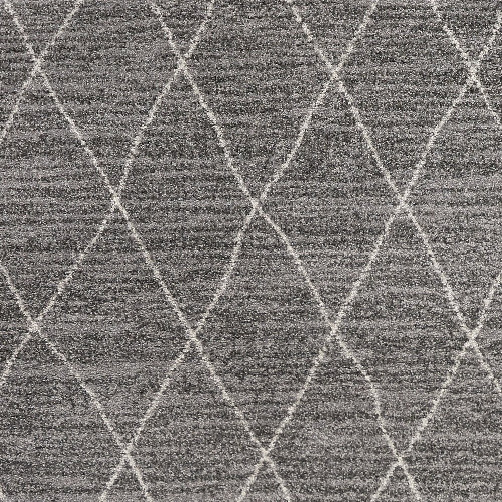 5' X 8' Gray And Ivory Geometric Area Rug