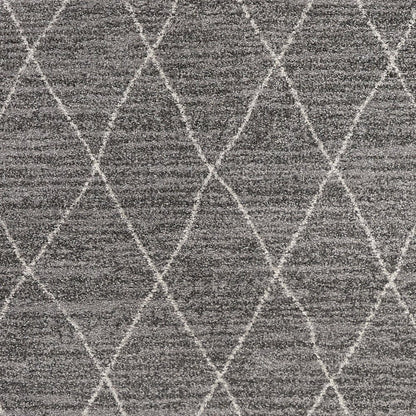 5' X 8' Gray And Ivory Geometric Area Rug