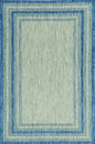 8' X 11' Blue And Gray Striped Indoor Outdoor Area Rug