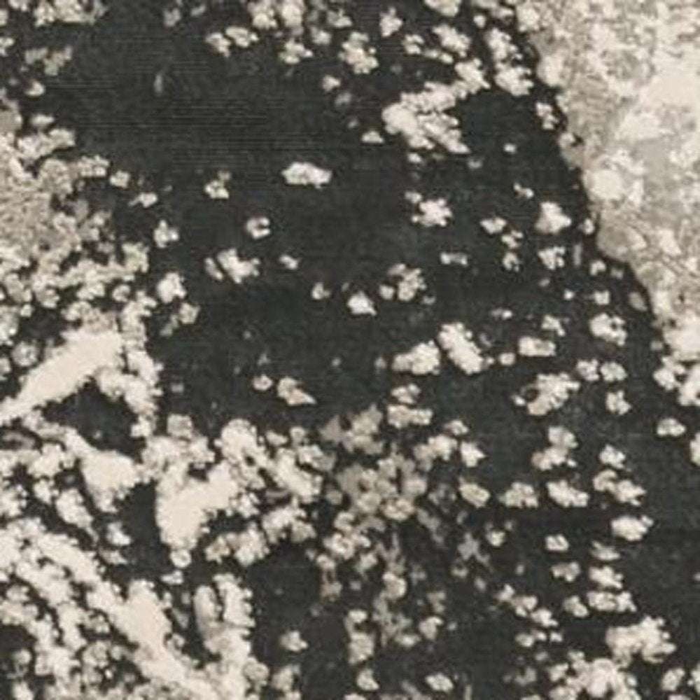 5' X 8' Silver And Black Abstract Area Rug