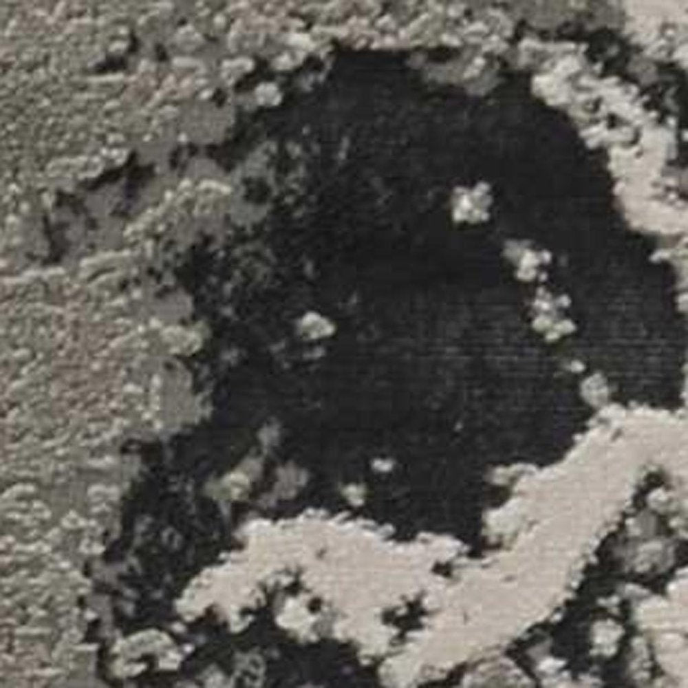 5' X 8' Silver And Black Abstract Area Rug