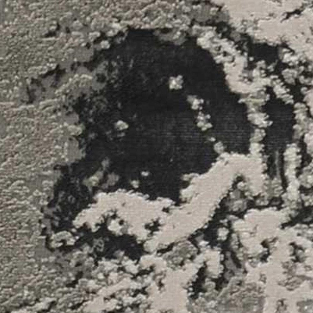 5' X 8' Silver And Black Abstract Area Rug