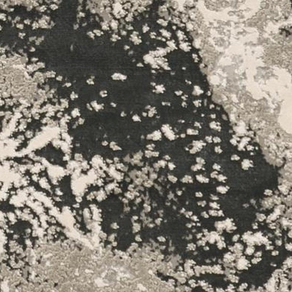 5' X 8' Silver And Black Abstract Area Rug