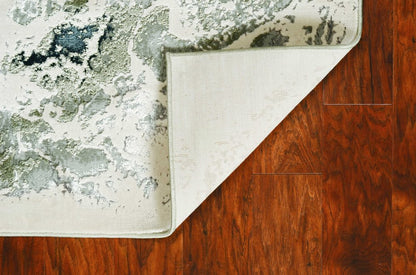 5' X 8' Silver And Black Abstract Area Rug