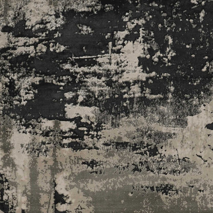 7' X 10' Black And Silver Abstract Area Rug