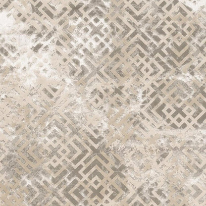 5' X 8' Sand And Light Blue Geometric Area Rug