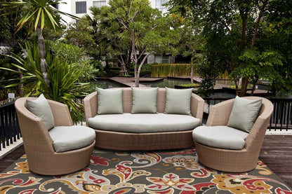5' X 8' Taupe Floral Indoor Outdoor Area Rug