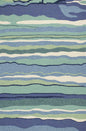 5' X 7' Ocean Abstract Design UV Treated Indoor Outdoor Area Rug
