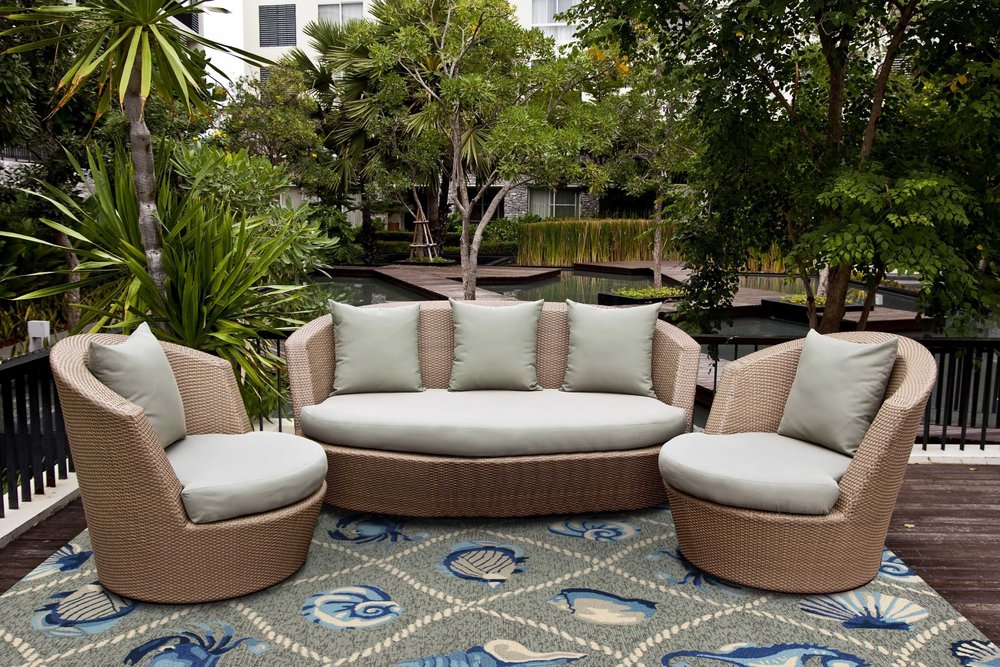 8' X 10' Gray Abstract Indoor Outdoor Area Rug