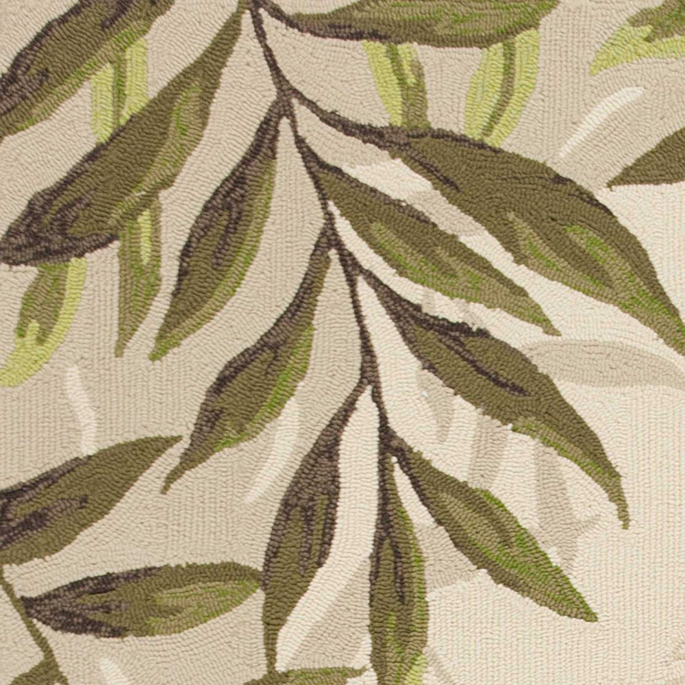 8' Sand Round Floral Indoor Outdoor Area Rug