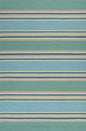 5' X 8' Blue Striped Indoor Outdoor Area Rug
