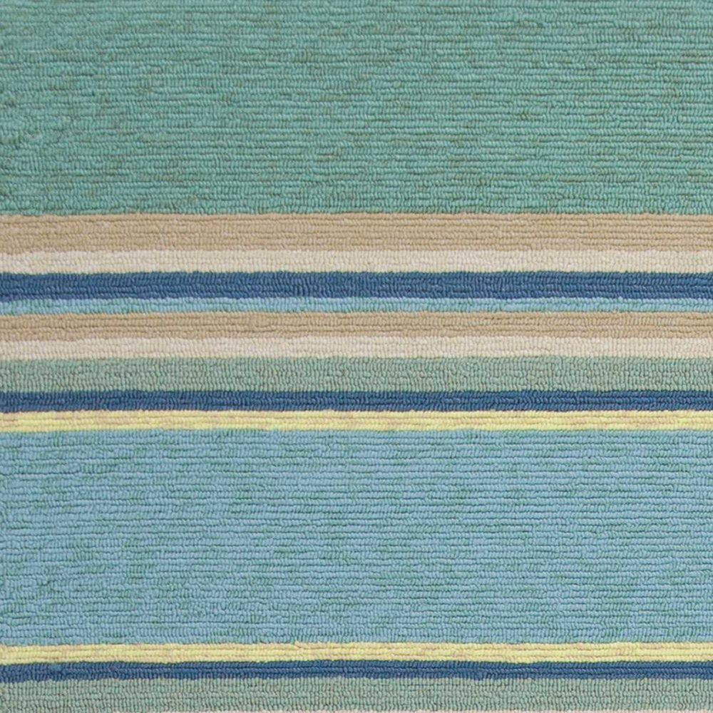 3' X 5' Blue Striped Handmade Indoor Outdoor Area Rug