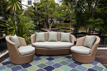 5' X 8' Blue Moroccan Indoor Outdoor Area Rug