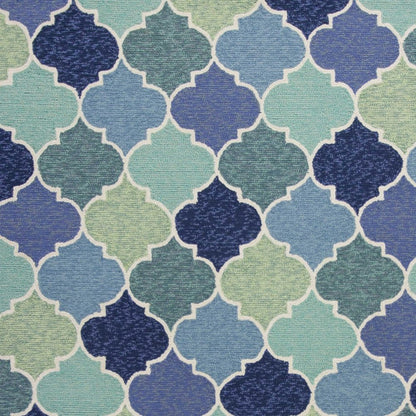 5' X 8' Blue Moroccan Indoor Outdoor Area Rug