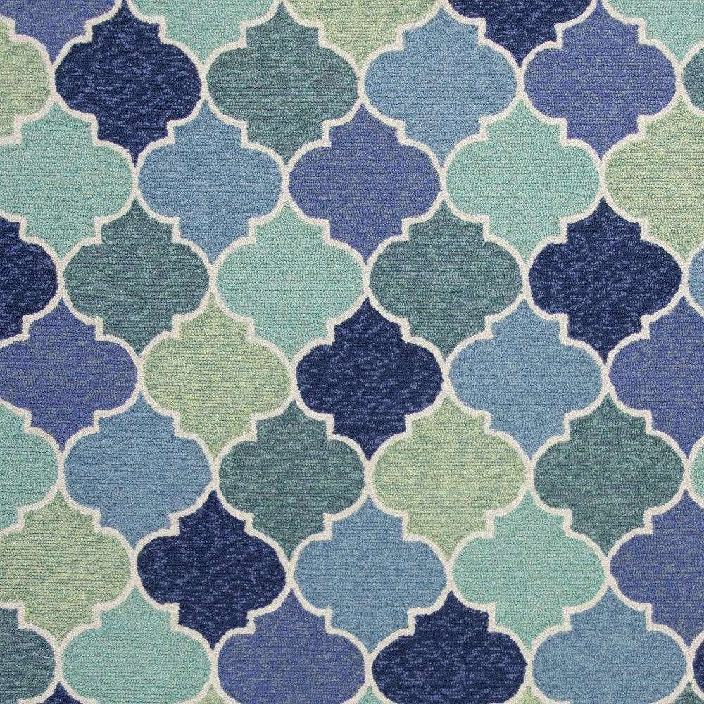 5' X 8' Blue Moroccan Indoor Outdoor Area Rug