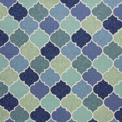5' X 8' Blue Moroccan Indoor Outdoor Area Rug