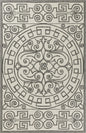 5' X 8' Gray And Ivory Damask Indoor Outdoor Area Rug