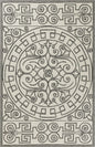 5' X 8' Gray And Ivory Damask Indoor Outdoor Area Rug