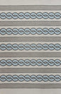 5' X 7' Ivory And Blue Abstract Handmade Indoor Outdoor Area Rug